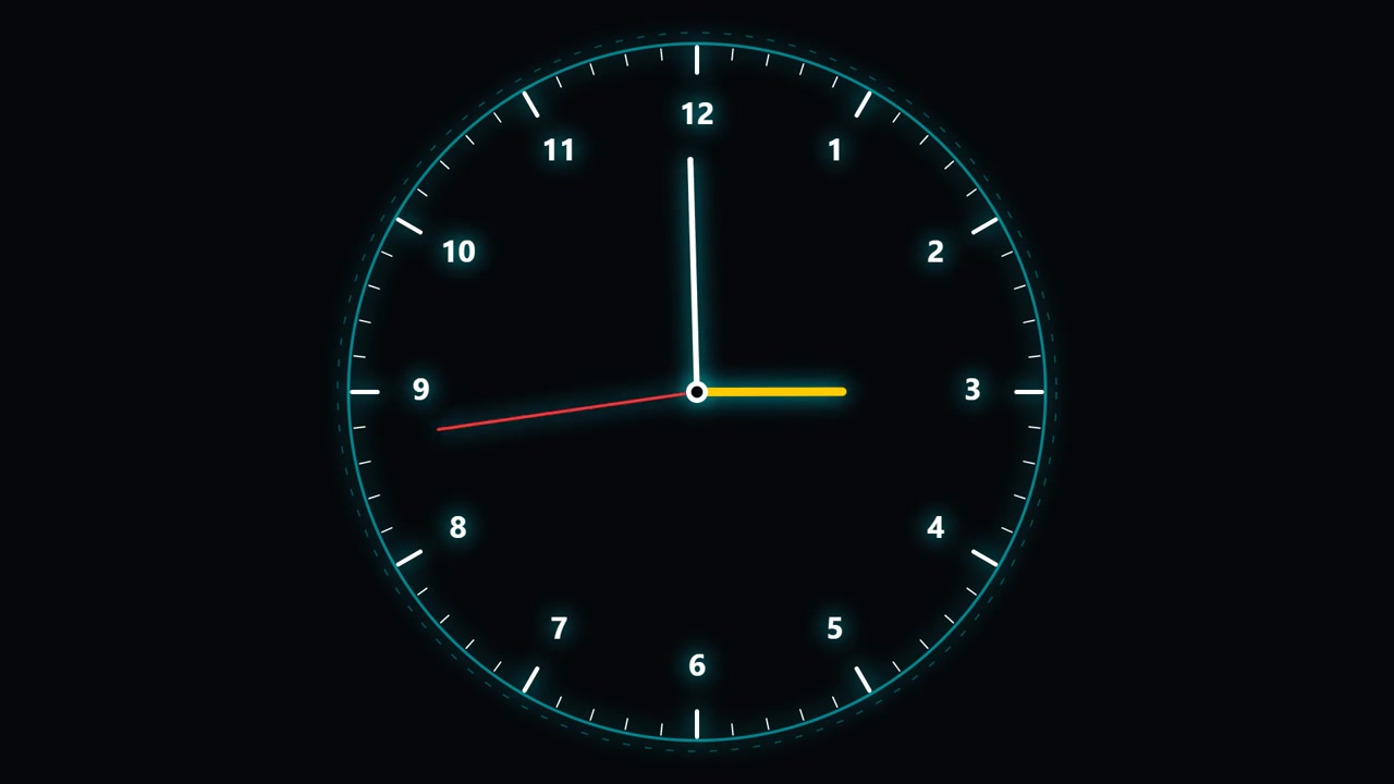 Digital Clock Face Showing Time Passing Rapidly