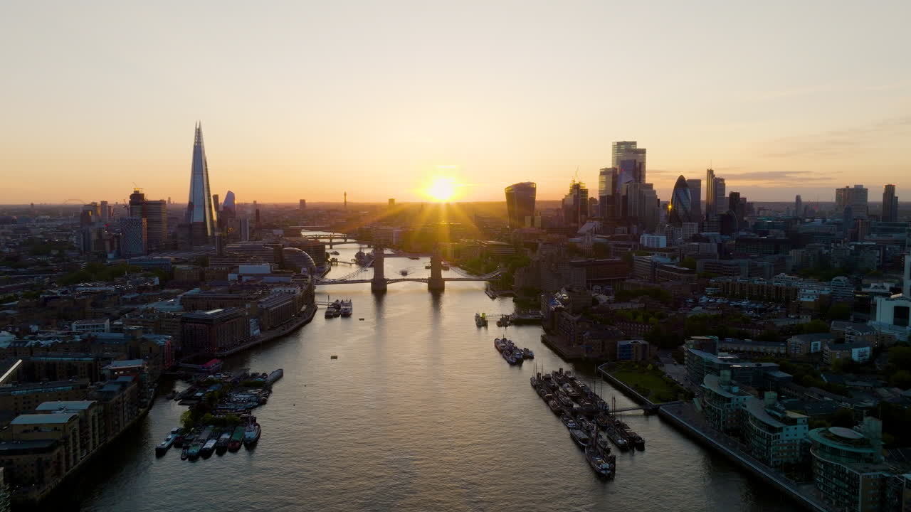 London City Skyline at Sunset