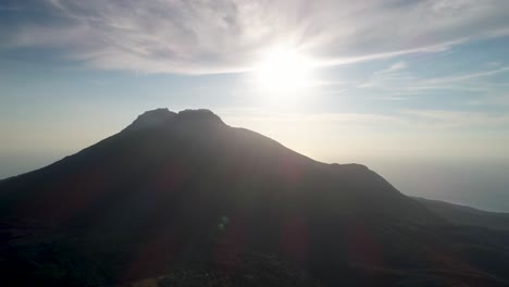 Afternoon-sunlight-behind-famous-Hibochiboc-volcano-at-Pacific-ring-of-fire