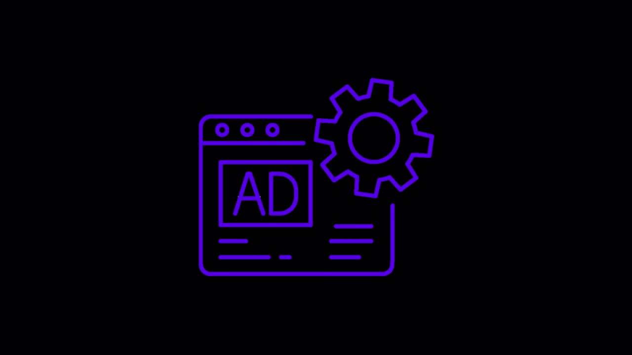 Animated Icon of Ad Settings and Management in a Browser Window