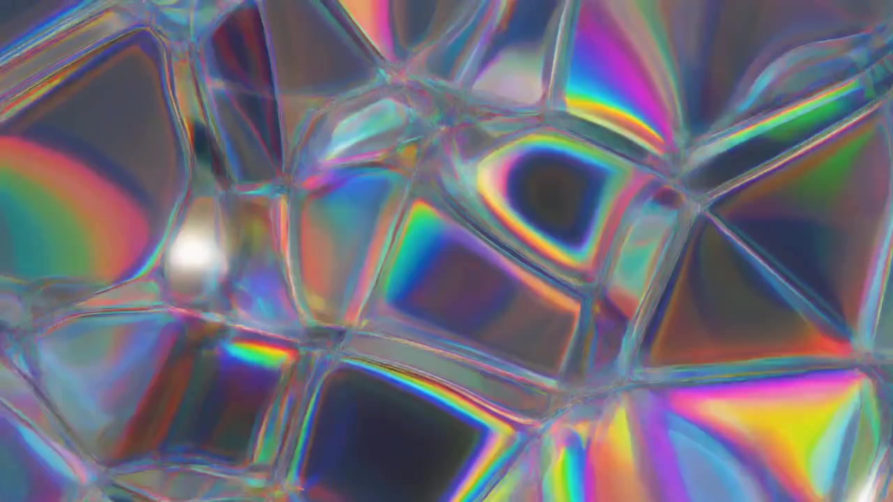 Abstract Iridescent Bubbles Moving in Slow Motion