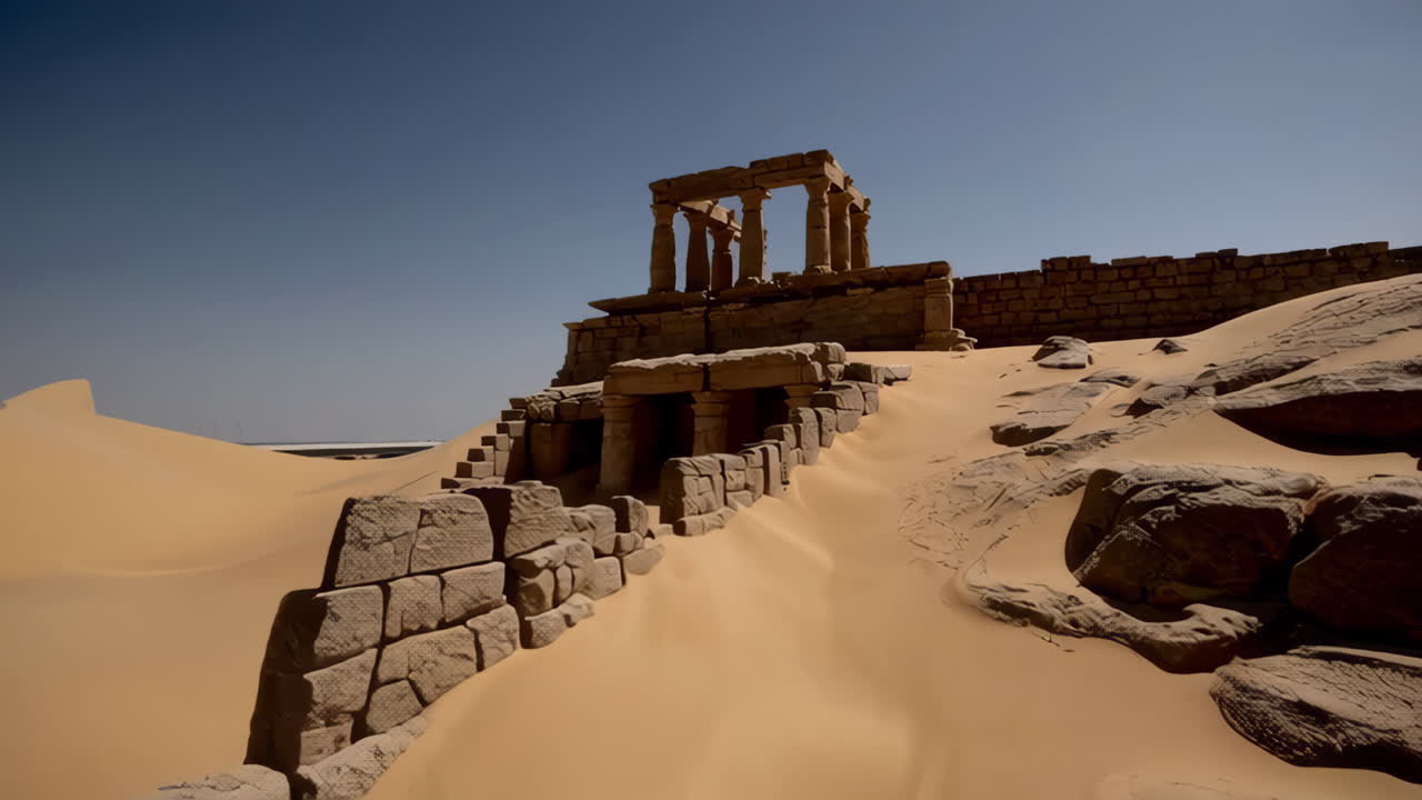 Ancient Temple Ruins in the Desert