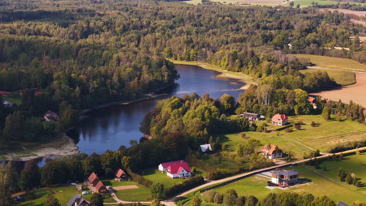 Koknese rural town in the Vidzeme region of Latvia. Aerial