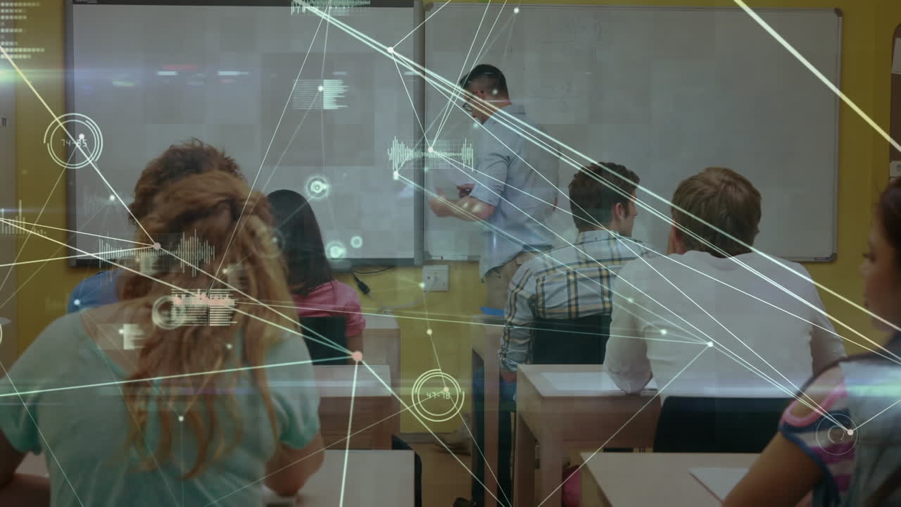 animación de la red de conexiones entre maestros y estudiantes varones