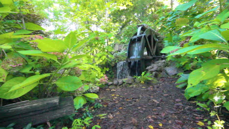 a waterwheel in a park