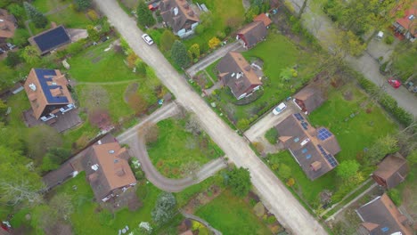 Aerial-photo-of-village-of-Houses-Residential-Drone-Above-View-Summer-Blue-Sky-Estate-Agent