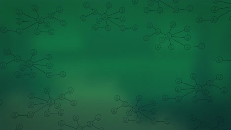 animación de la red de conexiones sobre fondo verde