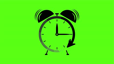 time running symbol video animation, green background