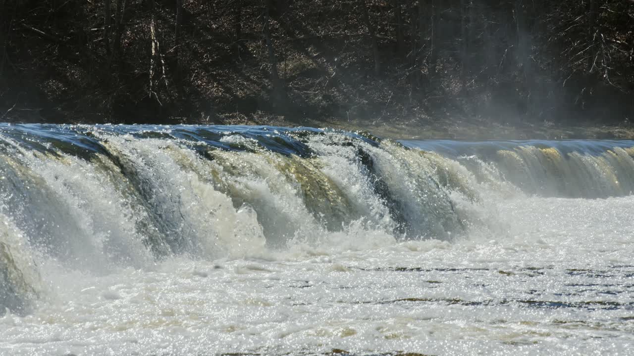 Europe’s widest waterfall roars over rocky edge as Venta flows strong in Latvia