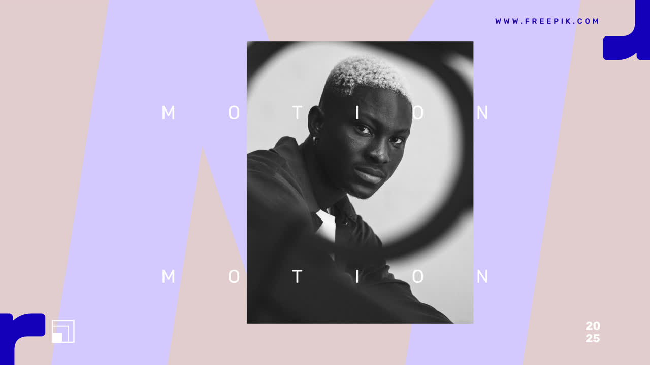 A collection of modern design templates featuring abstract shapes, portraits, and creative layouts