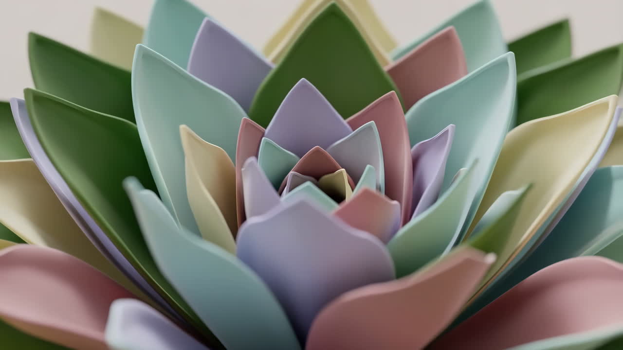 Pastel Colored Abstract Succulent Plant