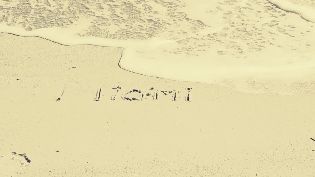 Miami city on sand. Miami city as advertizing to the resort