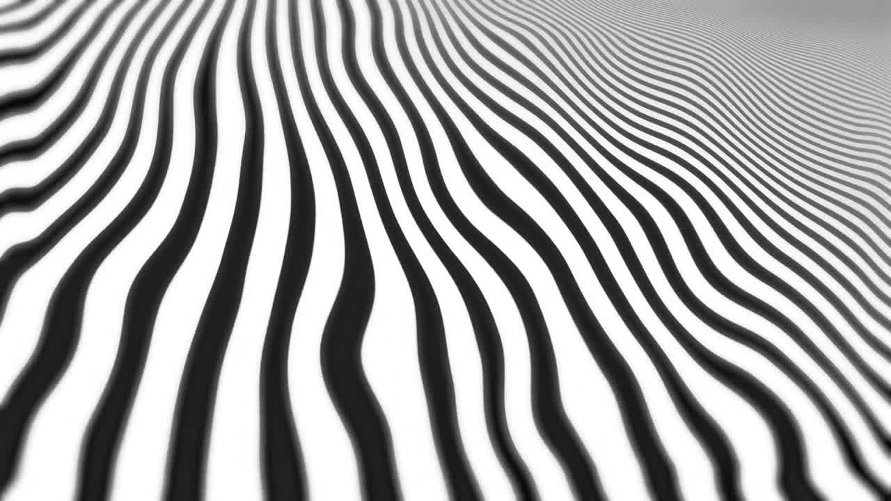 animación de líneas distorsionadas blancas y negras que se mueven en un bucle sin costuras