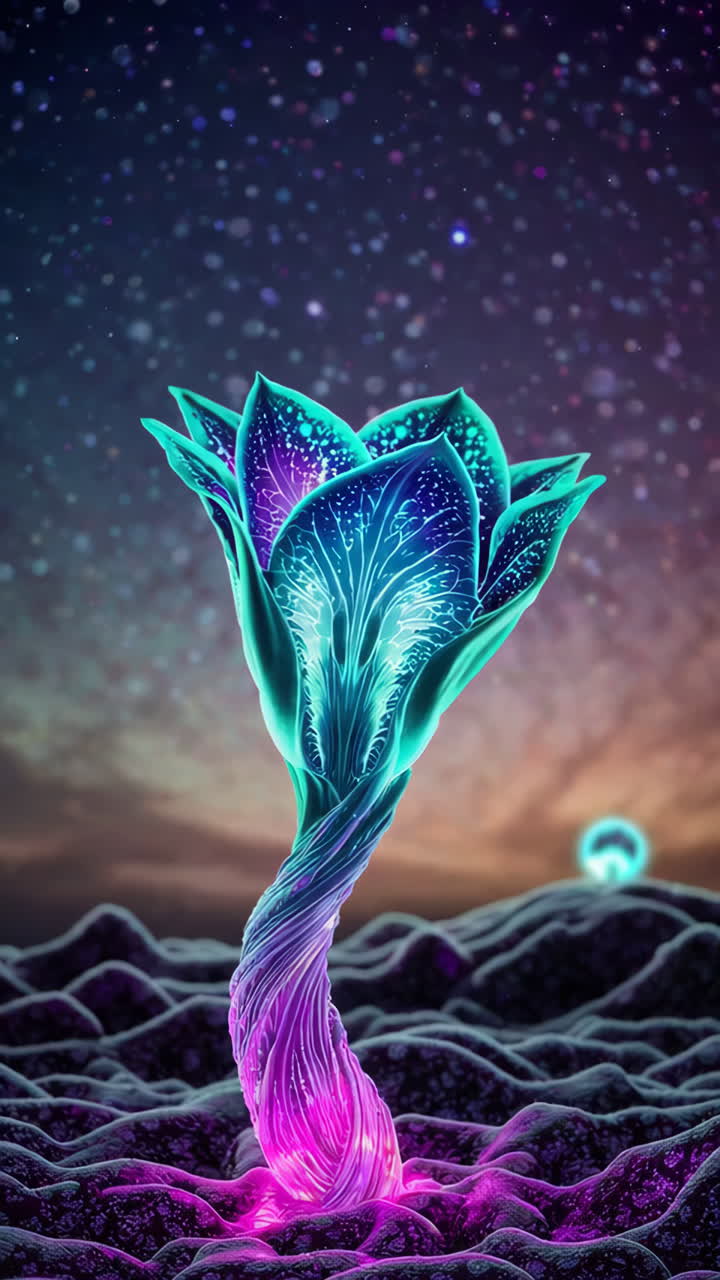 Glowing Alien Flower in the Cosmos