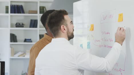 colleagues working with a board