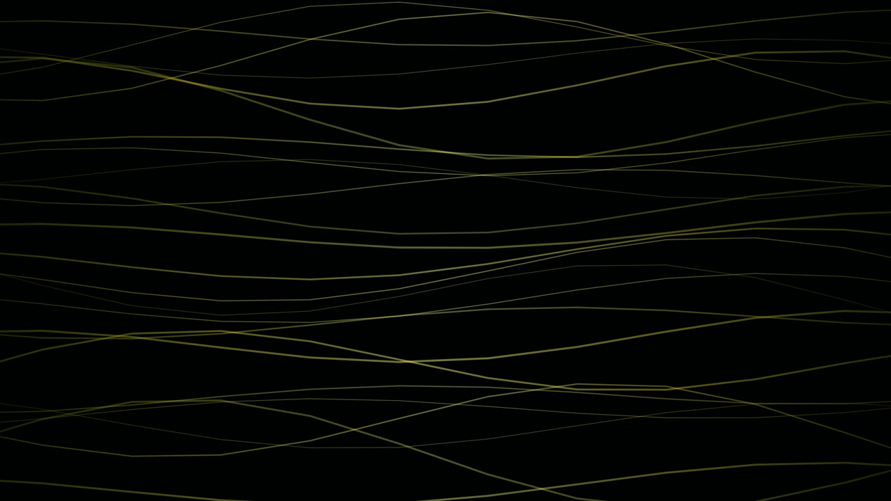 Abstract Background with Animated Golden Wavy Lines on Black