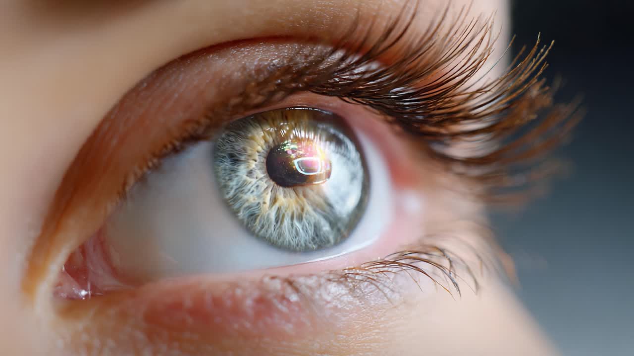 A Stunning Close-Up of an Eye Displaying Intricate Details and Colors, Capturing the Reflective Nature of the Iris and Surrounding Features in Exquisite Clarity