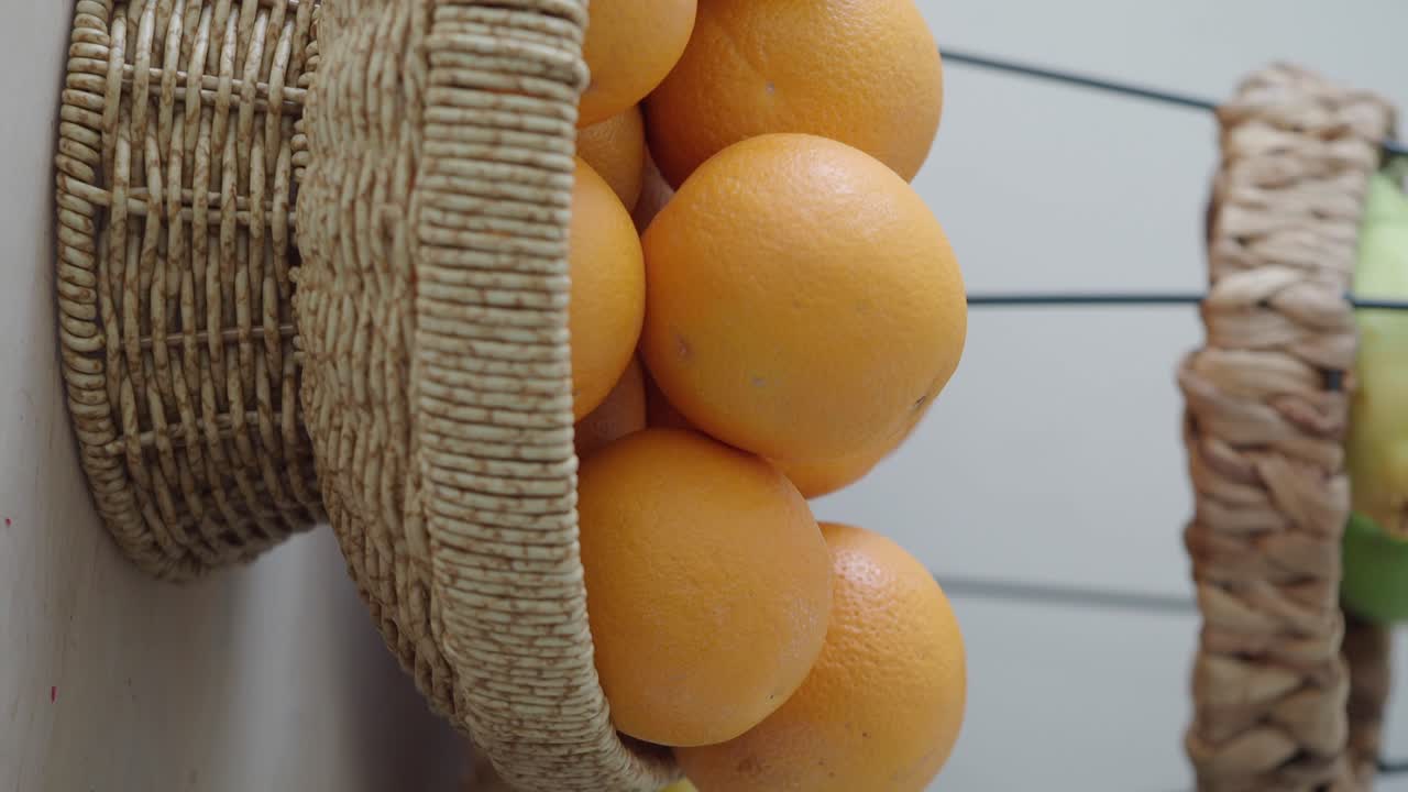 Oranges in a Woven Basket