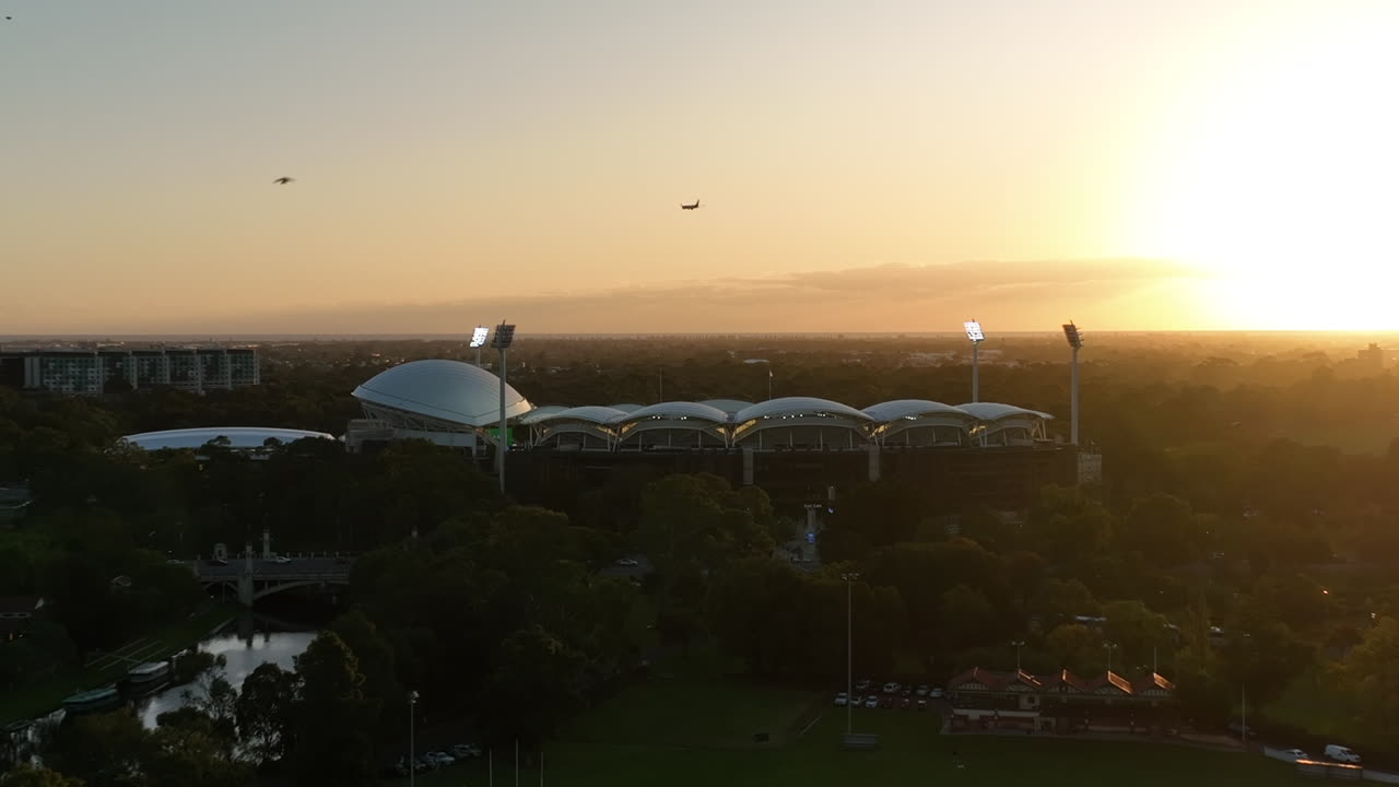 4K Drone Sunset Adelaide oval Australia