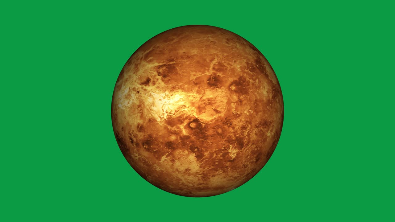 Planeten Venus roterer på greenscreen. Loop-video