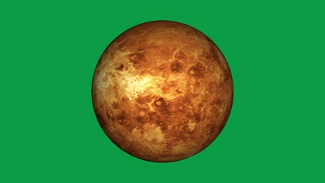 el planeta venus está girando en pantalla verde. video de bucle