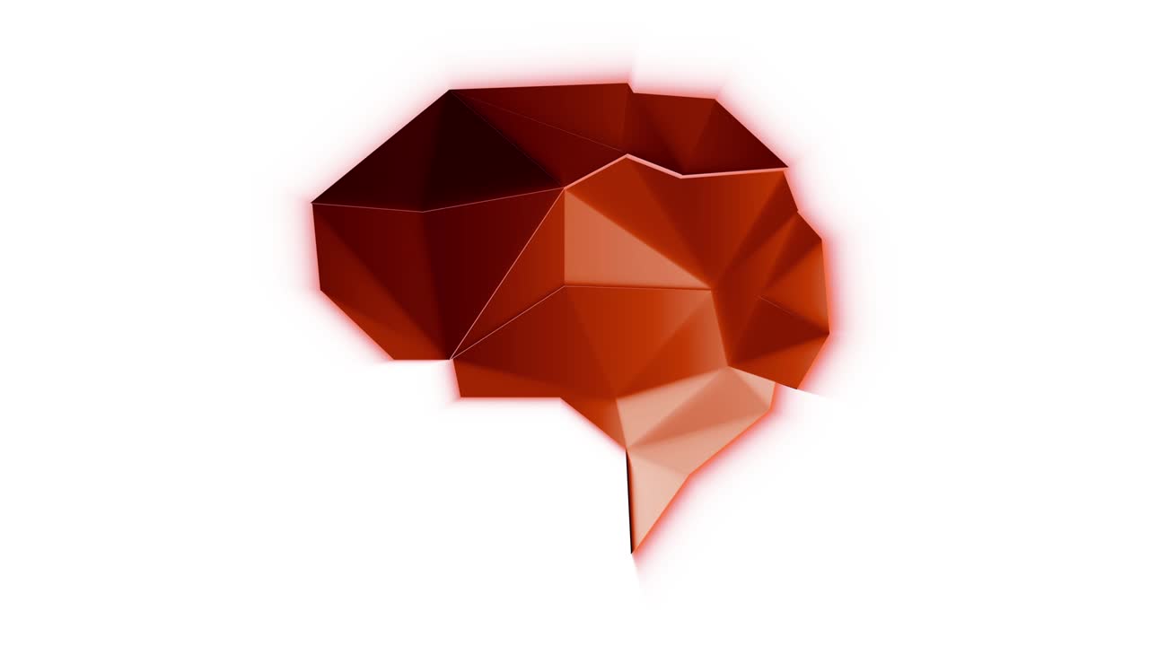Brain Poly of Red color on White background