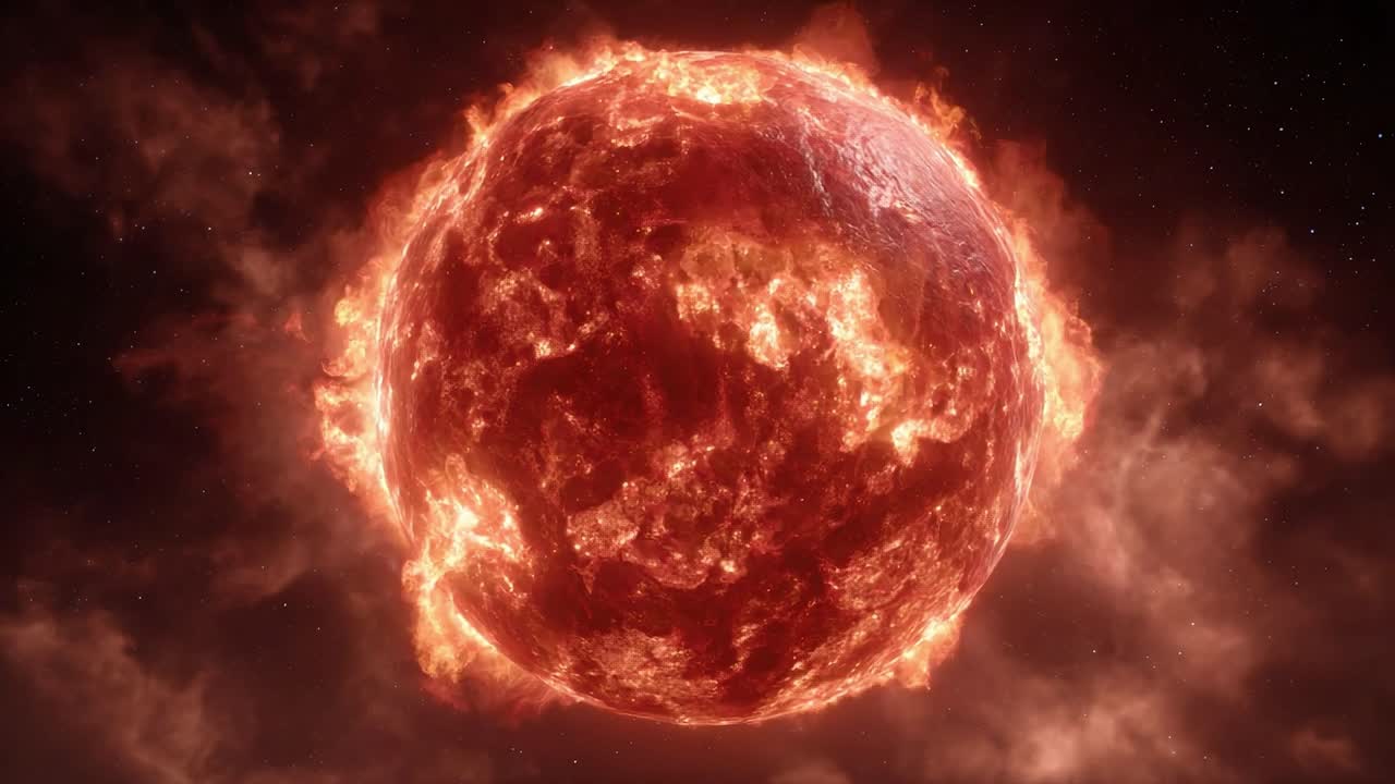 Breathtaking Stellar Visualization: A Close-Up Journey of an Exploding Fireball in Space, Captivating the Essence of Celestial Activity and the Beauty of the Universe