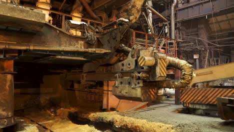 steel mill industrial machinery in operation