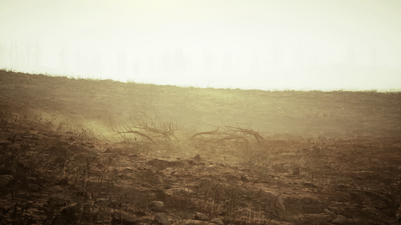 Arid Landscape After a Fire