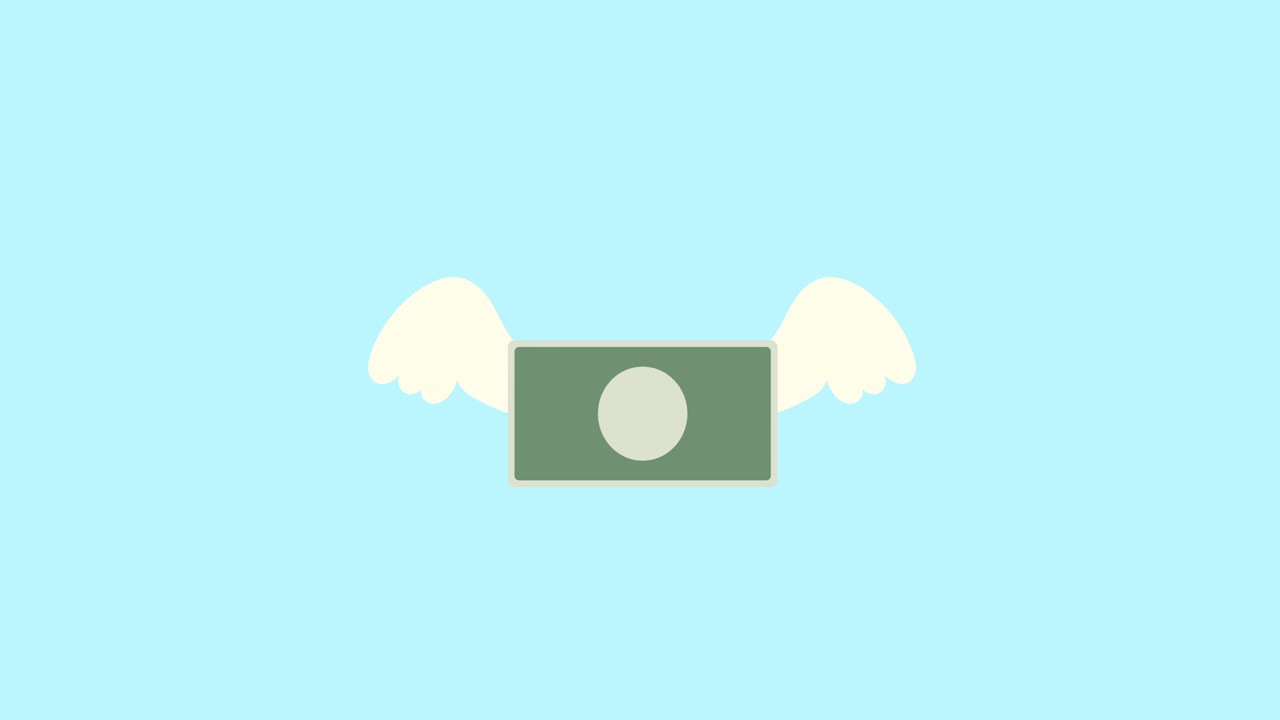 An Animation Of Money With Feathers Flying In The Air