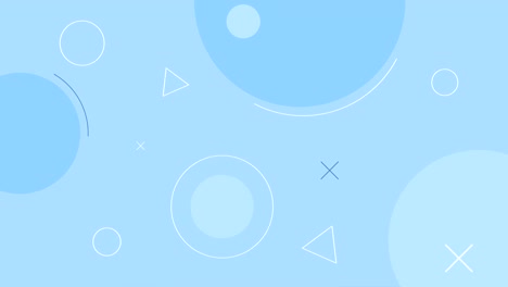 simple looped blue background with geometric shapes.