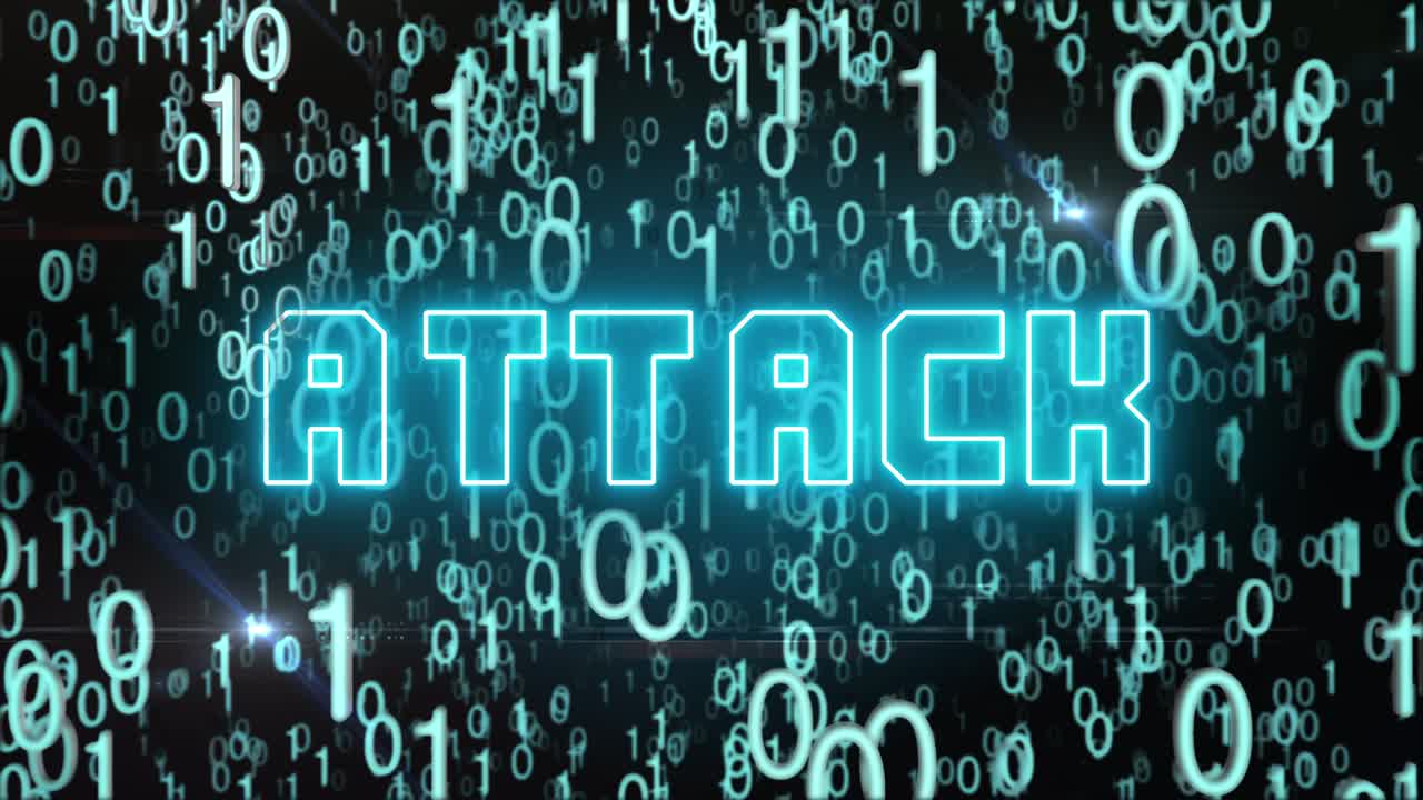 디지털 코드와 함께 파란색 공격 개념