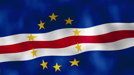 capeverdean flag waving in the wind