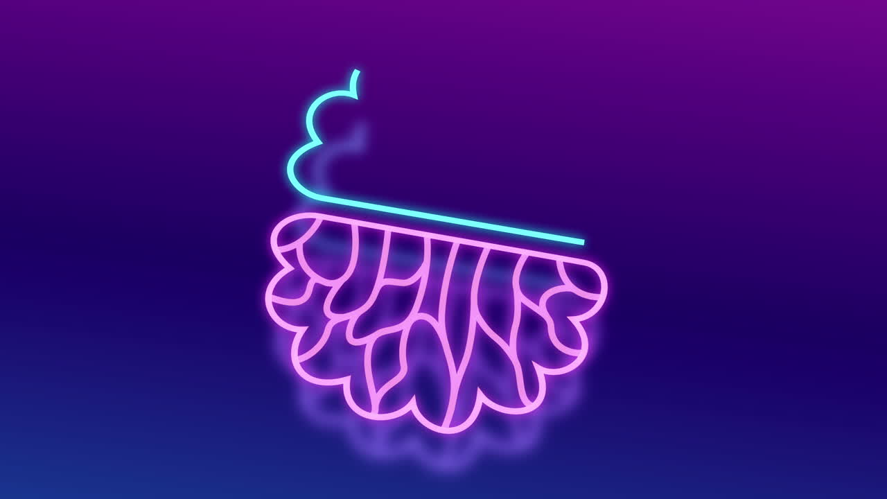 animación del cerebro digital con texto ai en fondo azul.