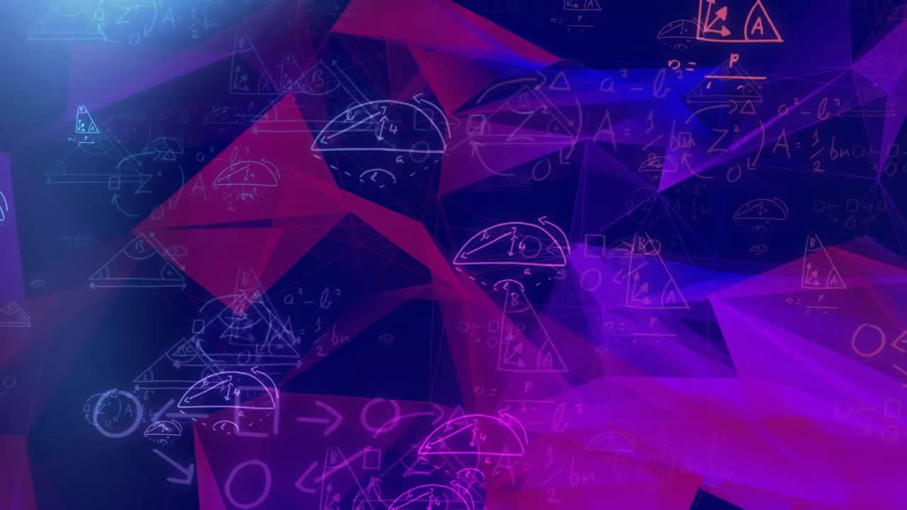 ecuaciones matemáticas flotando contra las redes de plexo