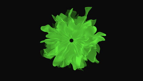 Green-mystical-and-abstract-flower-on-dark-space