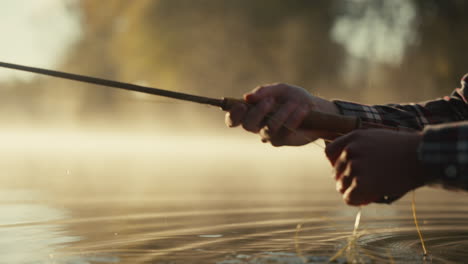fishing in the morning mist