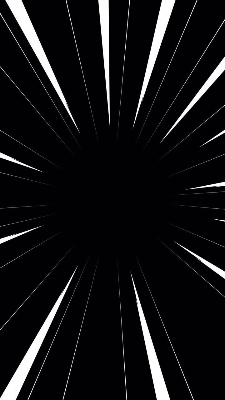 Dynamic Black and White Radial Speed Lines Animation