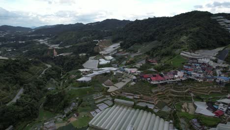 general landscape view of the brinchang district within the cameron highlands area of malaysia