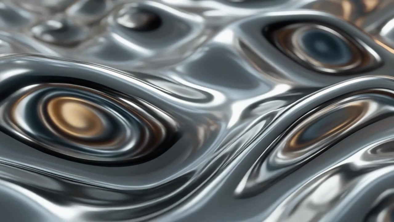 Abstract Liquid Metal Surface with Rippling Waves