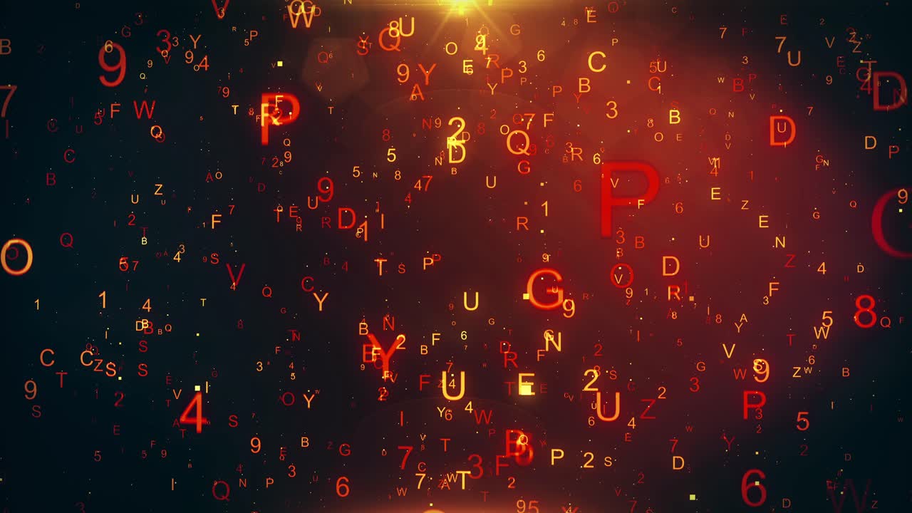 Digital Letters and Numbers Background