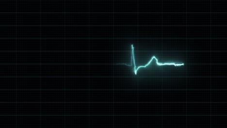 blue heart cardiogram pulse on electrocardiogram monitor. hud element. 3d 4k looped video.