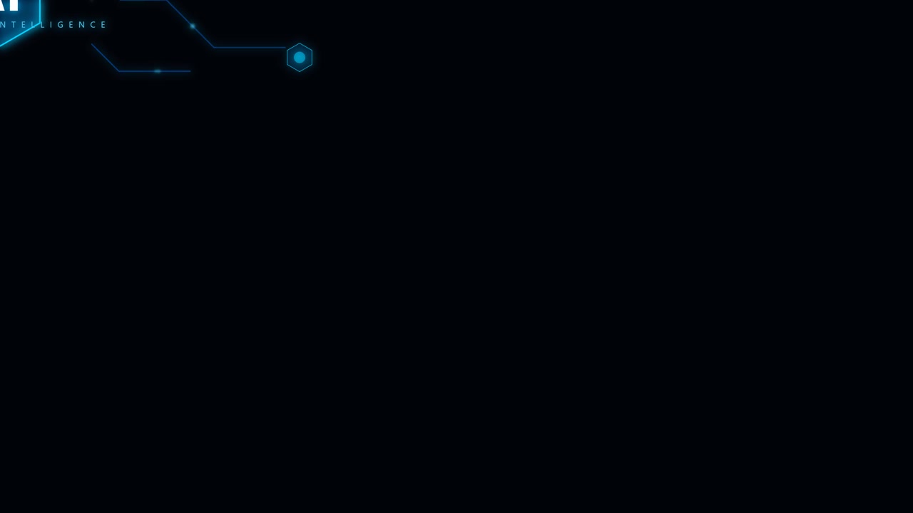 Abstract Digital Interface with Glowing Blue Geometric Elements