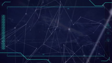 animación de la red de conexiones a través de una pantalla digital