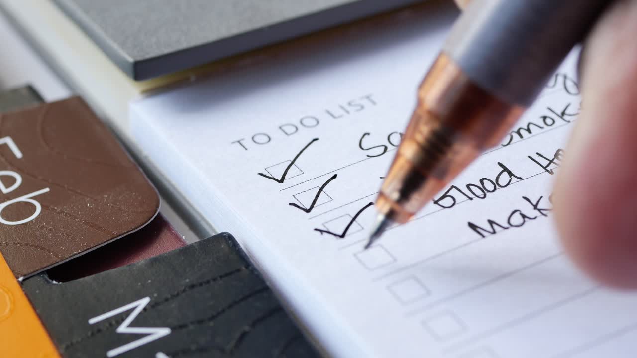 Checking off tasks on a to-do list