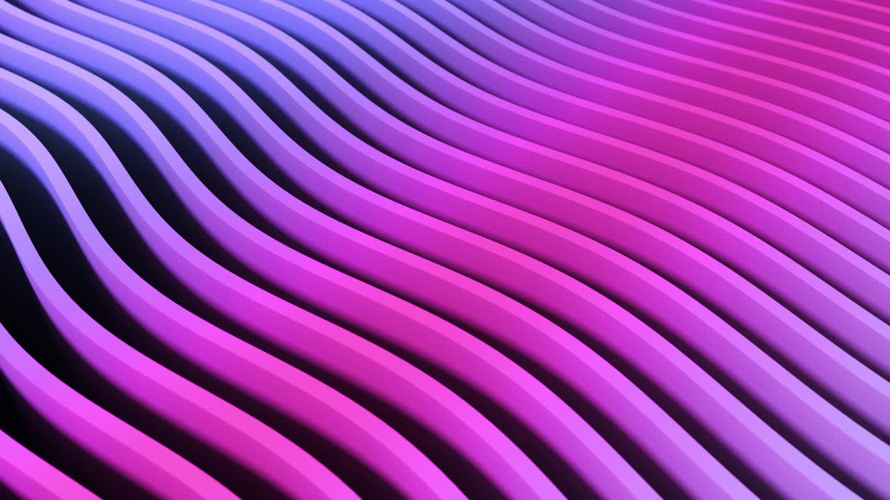 Abstract color waves 3d shapes color set animation. 4k looping footage.