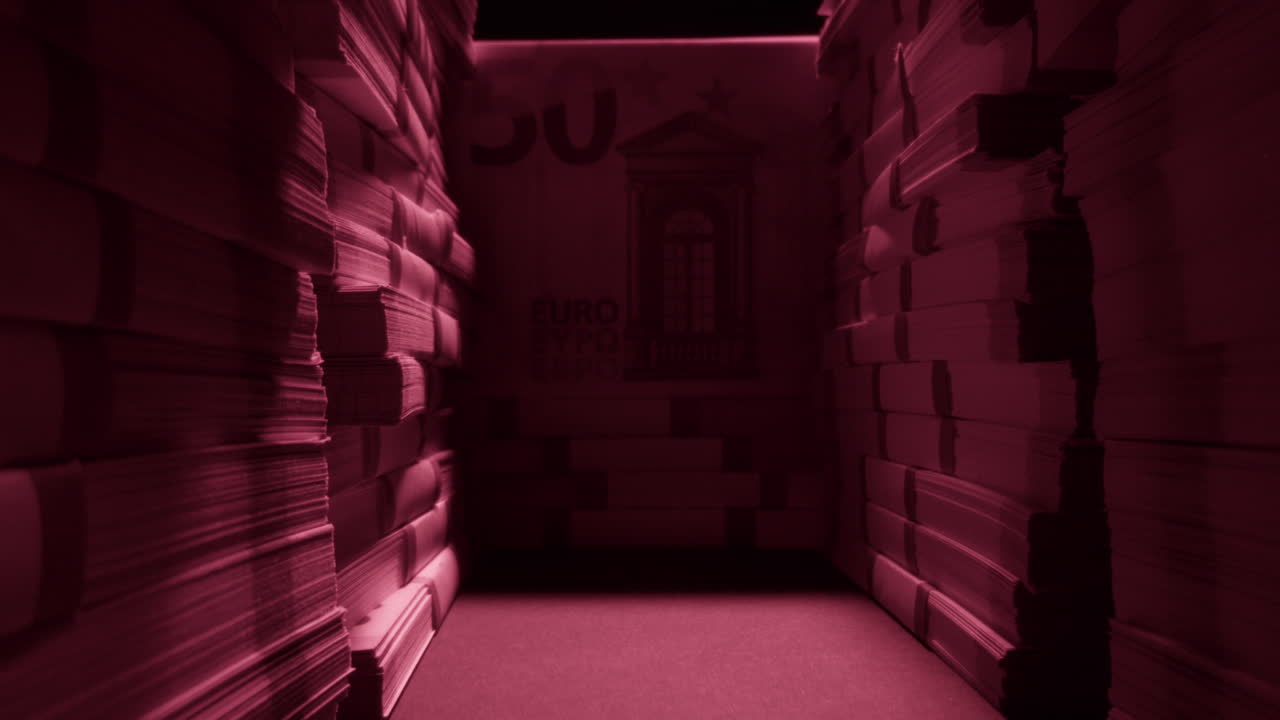 Specialised police officer Counting dollar banknotes in crime lab, conceptual image. High quality 4k footage