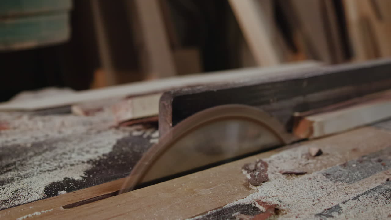 Wood being cut by a saw