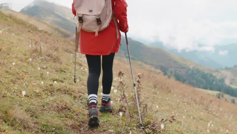 woman hiking in mountains