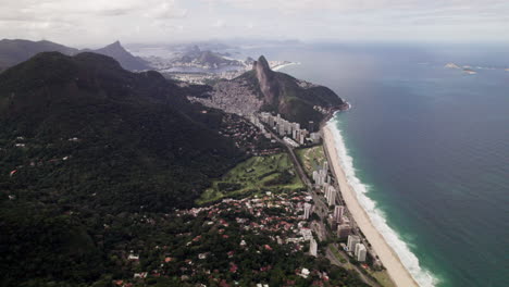 drone view of rio de janeiro city from highland, brazil